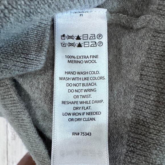 Christian Lacroix Girls Merino 1/4-Zip Mock Neck Sweater Gray S - Picture 6 of 7